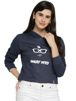 Campus Sutra - Blue Printed Sweatshirt