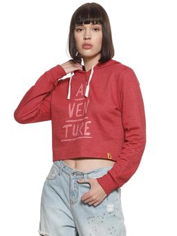 Campus Sutra - Maroon Printed Sweatshirt