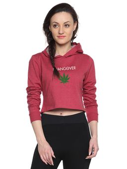 Campus Sutra - Maroon Printed Sweatshirt