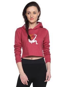 Campus Sutra - Maroon Printed Sweatshirt