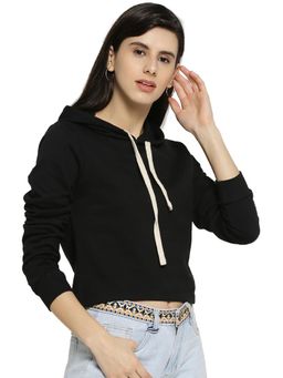 Campus Sutra - Black Solid Sweatshirt