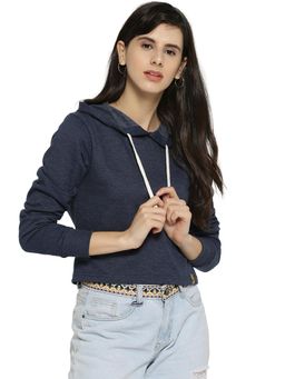 Campus Sutra - Blue Solid Sweatshirt