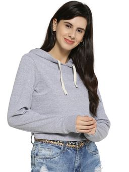 Campus Sutra - Grey Solid Sweatshirt