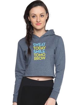 Campus Sutra - Blue Printed Sweatshirt