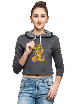 Campus Sutra - Grey Printed Sweatshirt