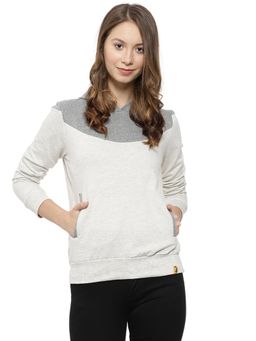 Campus Sutra - Off White Solid Sweatshirt