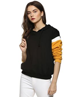 Campus Sutra - Black Solid Sweatshirt