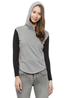 Campus Sutra - Grey Solid Sweatshirt