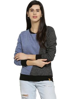 Campus Sutra - Blue Patterned Sweatshirt