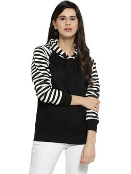 Campus Sutra - Black Stripes Sweatshirt