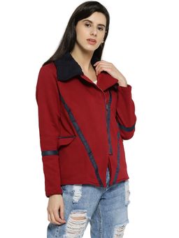 Campus Sutra - Maroon Solid Jacket