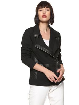Campus Sutra - Black Solid Jacket
