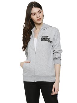 Campus Sutra - Grey Printed Sweatshirt