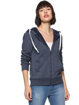 Campus Sutra - Blue Solid Sweatshirt