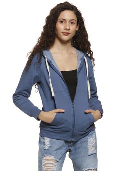 Campus Sutra - Blue Solid Sweatshirt