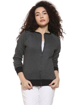 Campus Sutra - Grey Solid Sweatshirt
