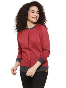 Campus Sutra - Maroon Solid Sweatshirt