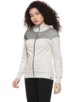 Campus Sutra - Grey Patterned Sweatshirt