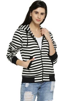 Campus Sutra - White Stripes Sweatshirt