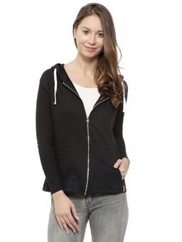 Campus Sutra - Black Solid Sweatshirt