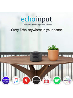 Amazon - Echo Input Portable Smart Speaker Edition Carry Echo Anywhere In Your Home