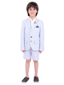 One Friday - Boys White Striped Blazer