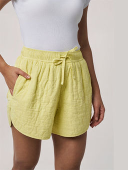 TERRA LUNA - Poppy Khadi Quilted Yellow Shorts