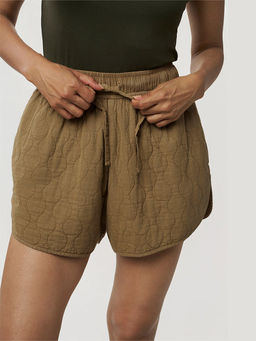 TERRA LUNA - Poppy Khadi Quilted Brown Shorts
