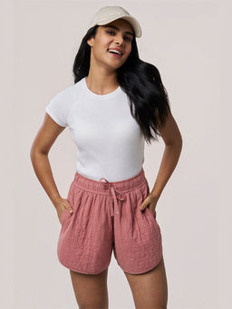 TERRA LUNA - Poppy Khadi Quilted Pink Shorts