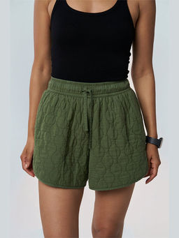 TERRA LUNA - Poppy Khadi Quilted Green Shorts