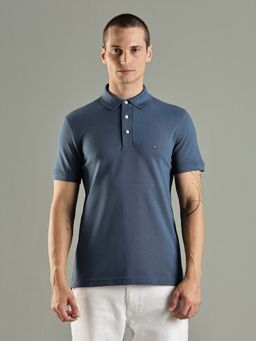 Tommy Hilfiger - Solid Slim Fit Cotton Grey Polo T-Shirt
