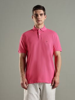 Tommy Hilfiger - Solid Relaxed Fit Cotton Pink Polo T-Shirt