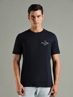 Tommy Hilfiger - Solid Regular Fit Cotton Navy Blue T-Shirt