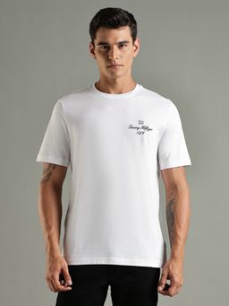Tommy Hilfiger - Solid Regular Fit Cotton White T-Shirt