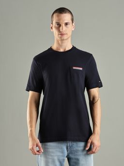 Tommy Hilfiger - Solid Regular Fit Cotton Navy Blue T-Shirt