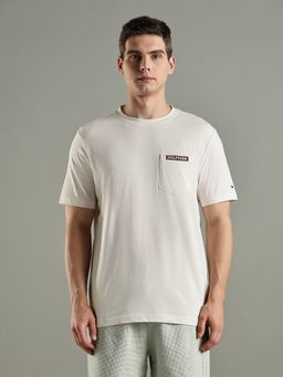 Tommy Hilfiger - Solid Regular Fit Cotton Off White T-Shirt