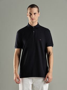 Tommy Hilfiger - Solid Relaxed Fit Cotton Navy Blue Polo T-Shirt