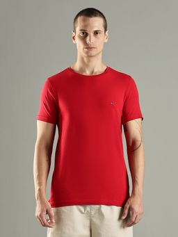 Tommy Hilfiger - Solid Slim Fit Cotton Red T-Shirt