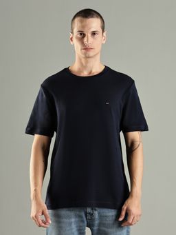 Tommy Hilfiger - Solid Regular Fit Cotton Navy Blue T-Shirt