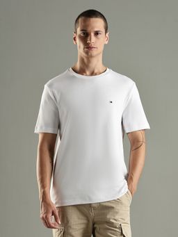 Tommy Hilfiger - Solid Regular Fit Cotton White T-Shirt