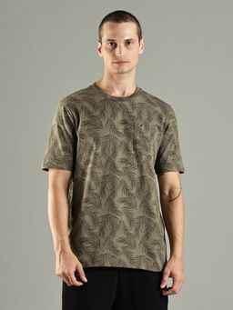 Tommy Hilfiger - Printed Regular Fit Cotton Olive T-Shirt