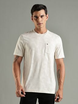 Tommy Hilfiger - Printed Regular Fit Cotton Off White T-Shirt
