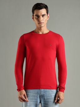 Tommy Hilfiger - Solid Slim Fit Cotton Red T-Shirt