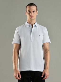 Tommy Hilfiger - Solid Regular Fit Cotton Grey Polo T-Shirt