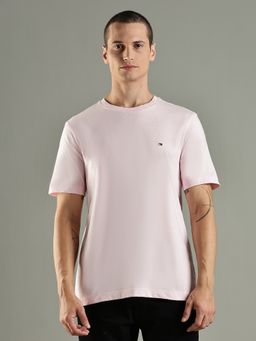 Tommy Hilfiger - Solid Regular Fit Cotton Pink T-Shirt
