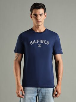 Tommy Hilfiger - Embroidered Logo Regular Fit Cotton Blue T-Shirt