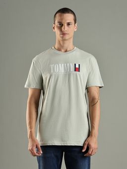 Tommy Hilfiger - Logo Printed Regular Fit Cotton Green T-Shirt