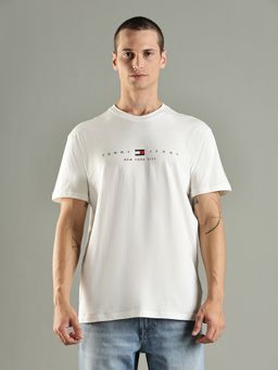Tommy Hilfiger - Solid Regular Fit Cotton White T-Shirt