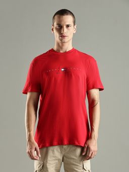 Tommy Hilfiger - Solid Regular Fit Cotton Red T-Shirt