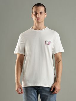 Tommy Hilfiger - Solid Slim Fit Cotton White T-Shirt